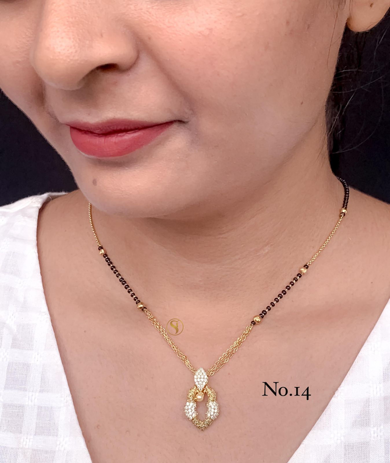 16 Designer AD Regular Wear Diamond Mangalsutra Wholesale Online
